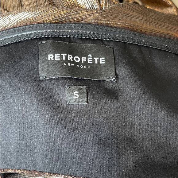 Retrofete Lia Strapless Cutout Pleated Ruched Metallic Ombre Maxi Dress Sz Small - Picture 7 of 8